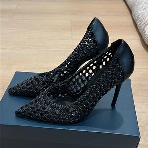 Zara Black Mesh Heels